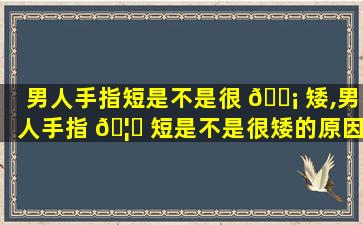 男人手指短是不是很 🐡 矮,男人手指 🦁 短是不是很矮的原因